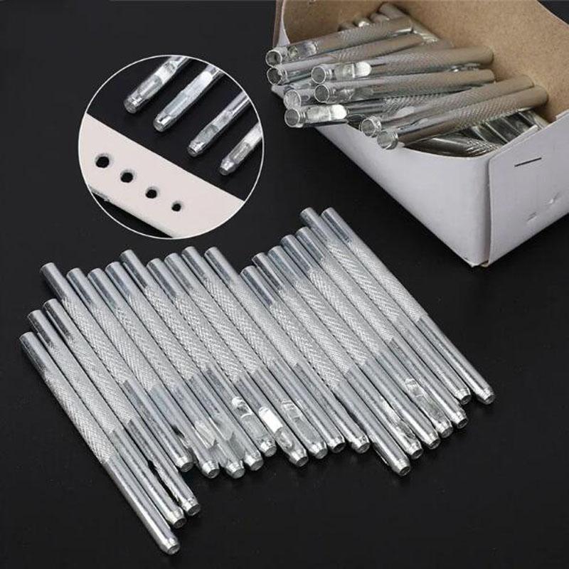 Leather Round Shape Hole Punch Punchers Kit Belt Watch Band Hollow DIY Drill Equipment Steel Galvanized 71mm Silver