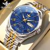 OUPINKE 3207 Automatic Watches for Men Original Import Japan Movement Real Diamond Dual Calendar Business Mechanical Wristwatch