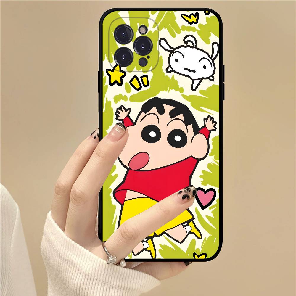 Crayons Shin-chan Phone Case For iPhone 16 15 14 11 12 13 Mini Pro XS Max Cover 6 7 8 Plus X Funda Shell