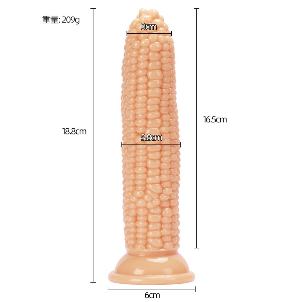 J87 Corn Cob with Eggs Fruit Vegetable Shaped Realistic Dildo Transparent Strong Suction Cup Anal Plug Sex Toy