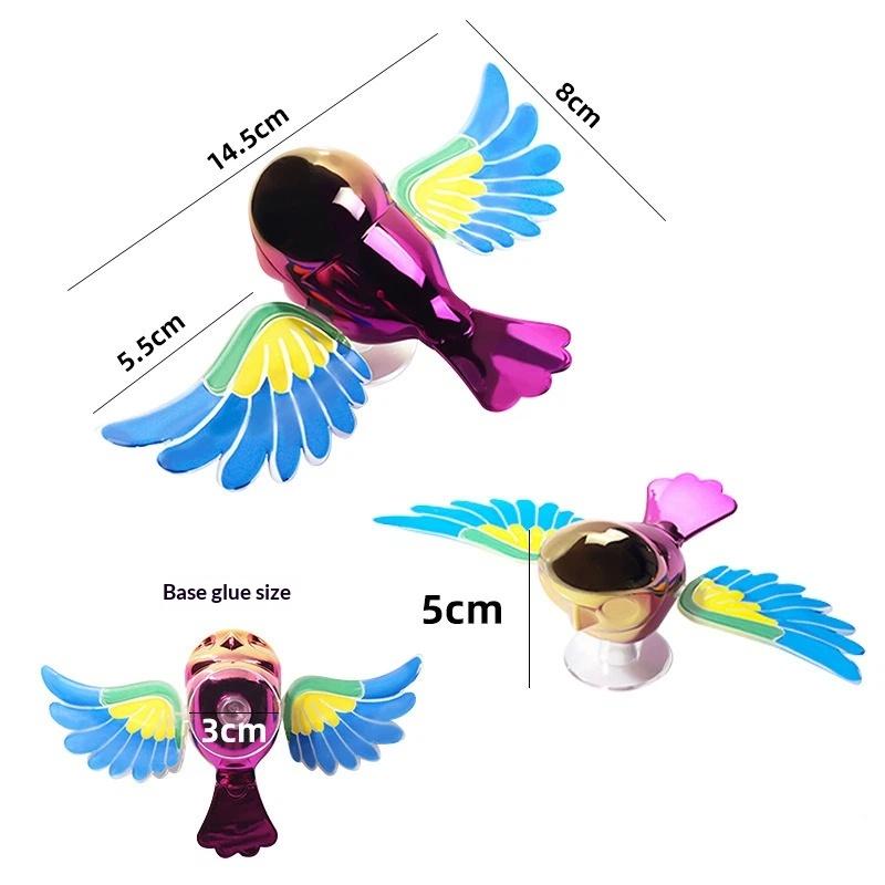 1/2 Pcs Car Flying Bird Ornament With Automatic Moving Wings Bright Colorful Design For Exterior Car Decoration Road Trips