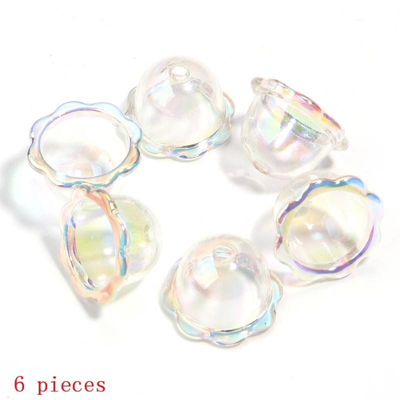 DIY Keychain Jewelry 6 24Pcs Transparent Wind Bell Acrylic Beads Multiple Sizes for Bracelet Necklace Hanging Decoration