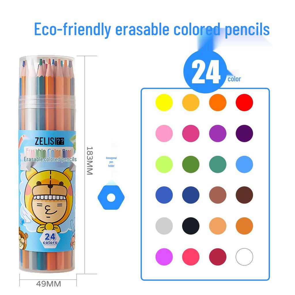 Zhenglin Erasable Colored Pencils – 24, 36, and 48 Color Sets for Children and Students Drawing and Coloring.