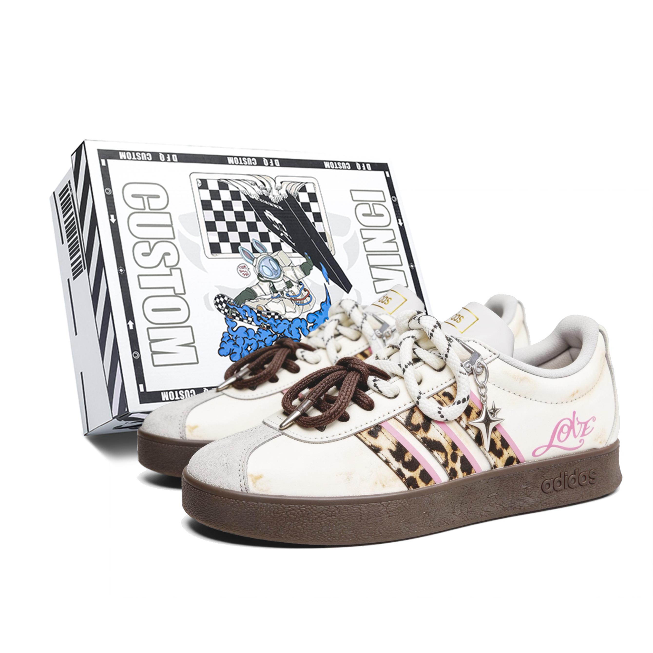 

Adidas Vl Court Classic Millennium Leopard, Box Low top Skateboard Shoes Unisex White JQ2470(TeamM--BOX) 46