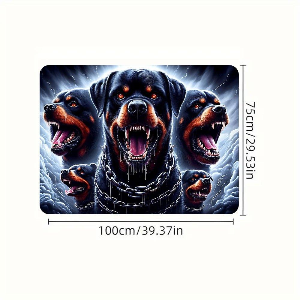 1Pcs Fierce Rottweiler Dog Car Trunk Mat with Anti Slip Cargo Liner Waterproof Rear Storage Protector Floor Mat for SUV Sedan Ve