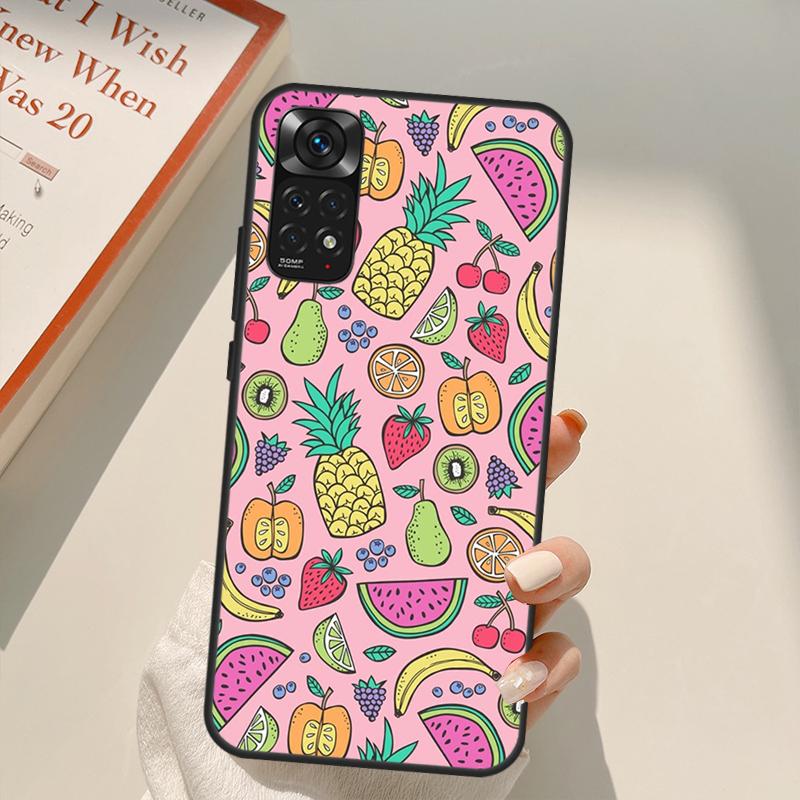 Tropical Summer Fruit Lemon Case For Xiaomi Redmi Note 11 Pro 8 9 11S 10S 9S Note 10 Pro Cover For Redmi 10 10C 9A 9C