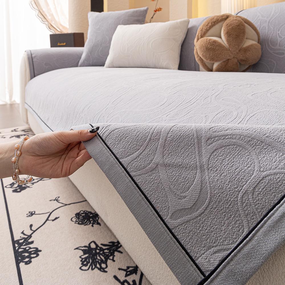 Four Seasons Universal Sofa Cushion  New Chenier Sofa Cover Non-Slip Straight Row Sofa Cushion Cushion One Piece