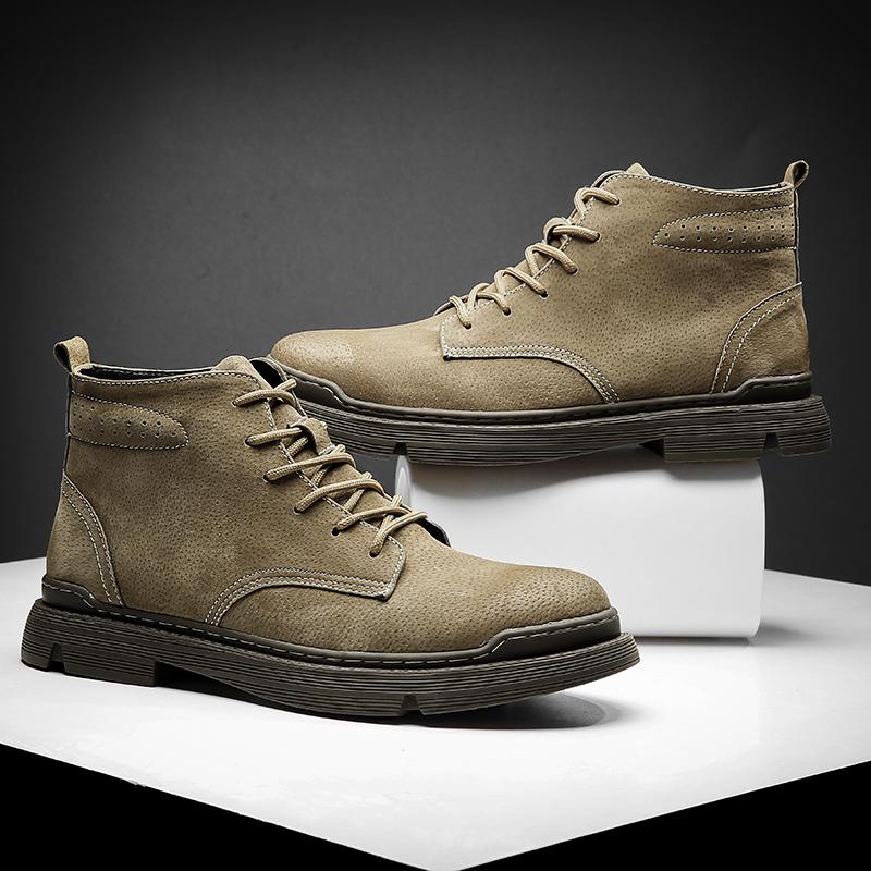 Genuine Leather Men Boots Autumn Winter Ankle Boots For Men Shoes