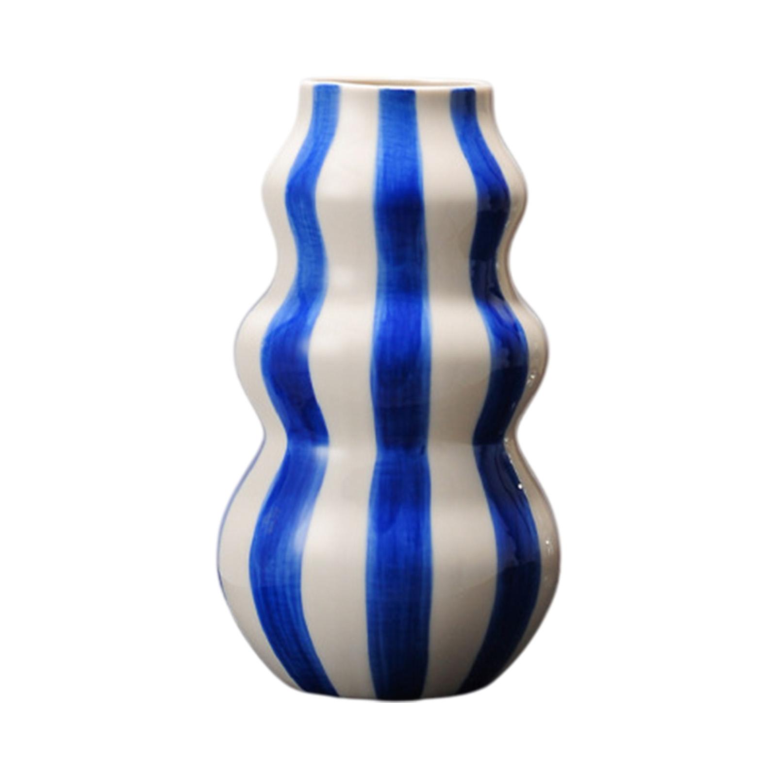 Modern Neutral Ceramic Vase For Living Room Bedroom Entrance Decoration Vase Painted Circle Ceramic синий