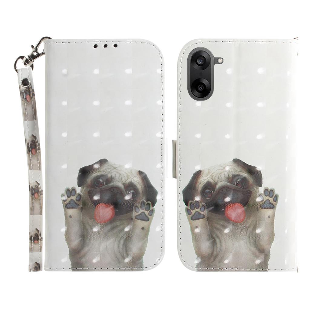 For OnePlus Nord CE5 5G Case Pattern Printing Leather Wallet Phone Cover with Wrist Strap