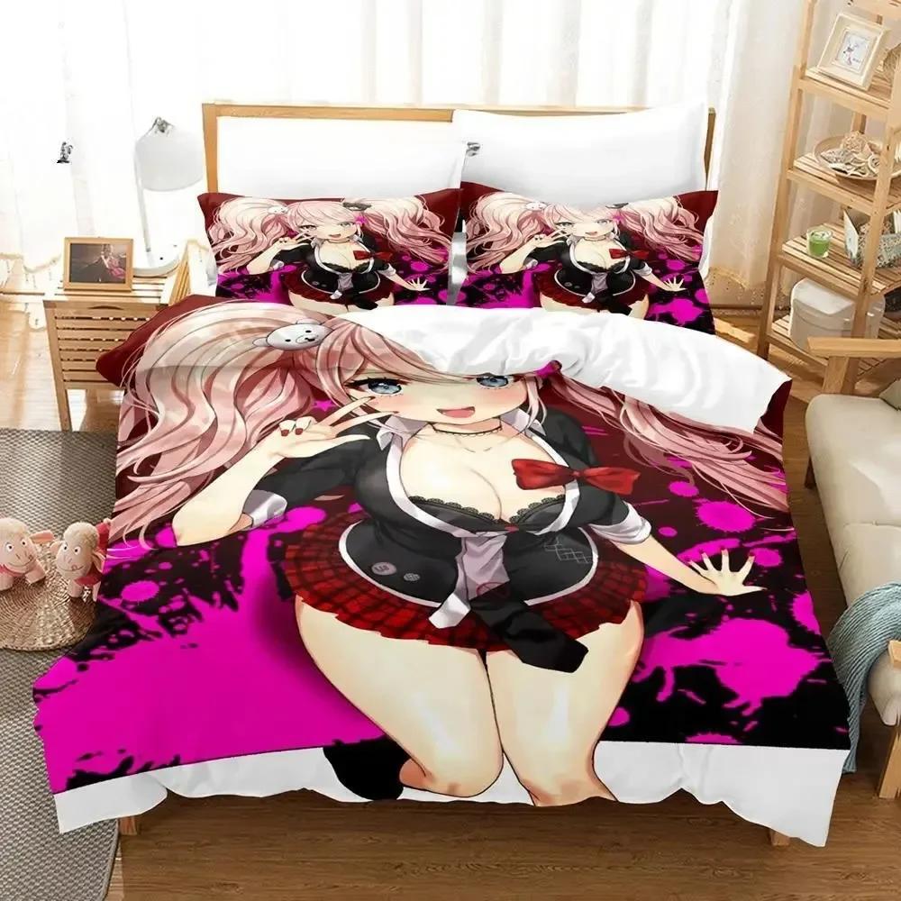 Fashion Anime Danganronpa Bedding Set Printed Bed Set With Pillowcase Bed Duvet Cover Soft Single Double Queen Super King Size