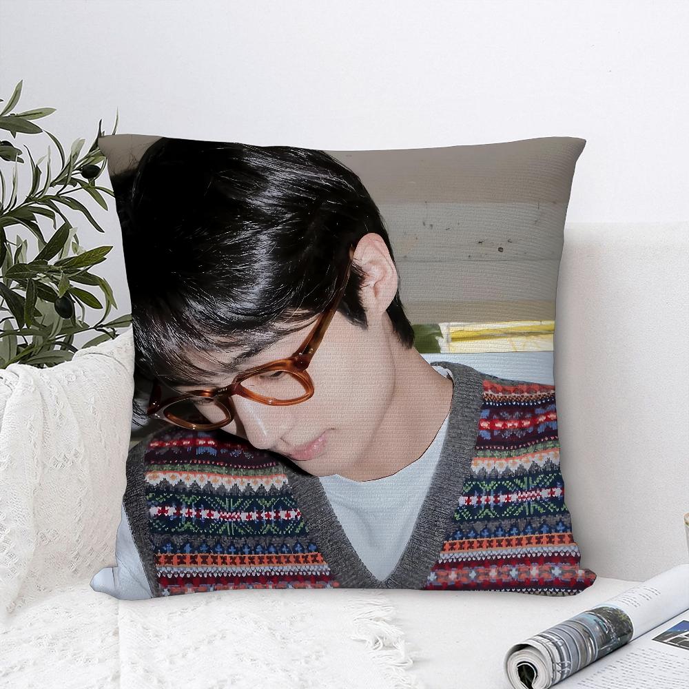 B-Byeon W-Woo-seok Korea Pillow Case Plush Fabric Soft  Pillowcase Double Sided Print   Cushion Cover Throw Pillow Cover 16x16Inch