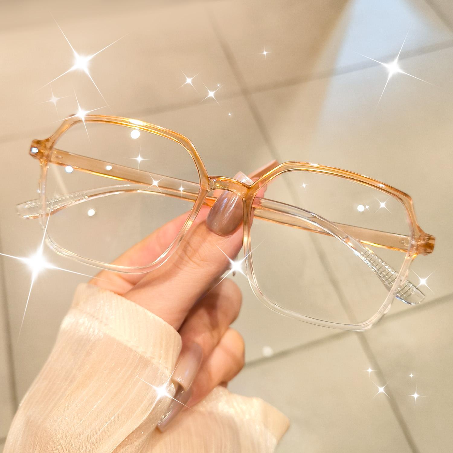 

Square Blue Light Blocking Glasses Fashion Square Fake Eyeglasses Anti UV Ray Computer Gaming Glasses
