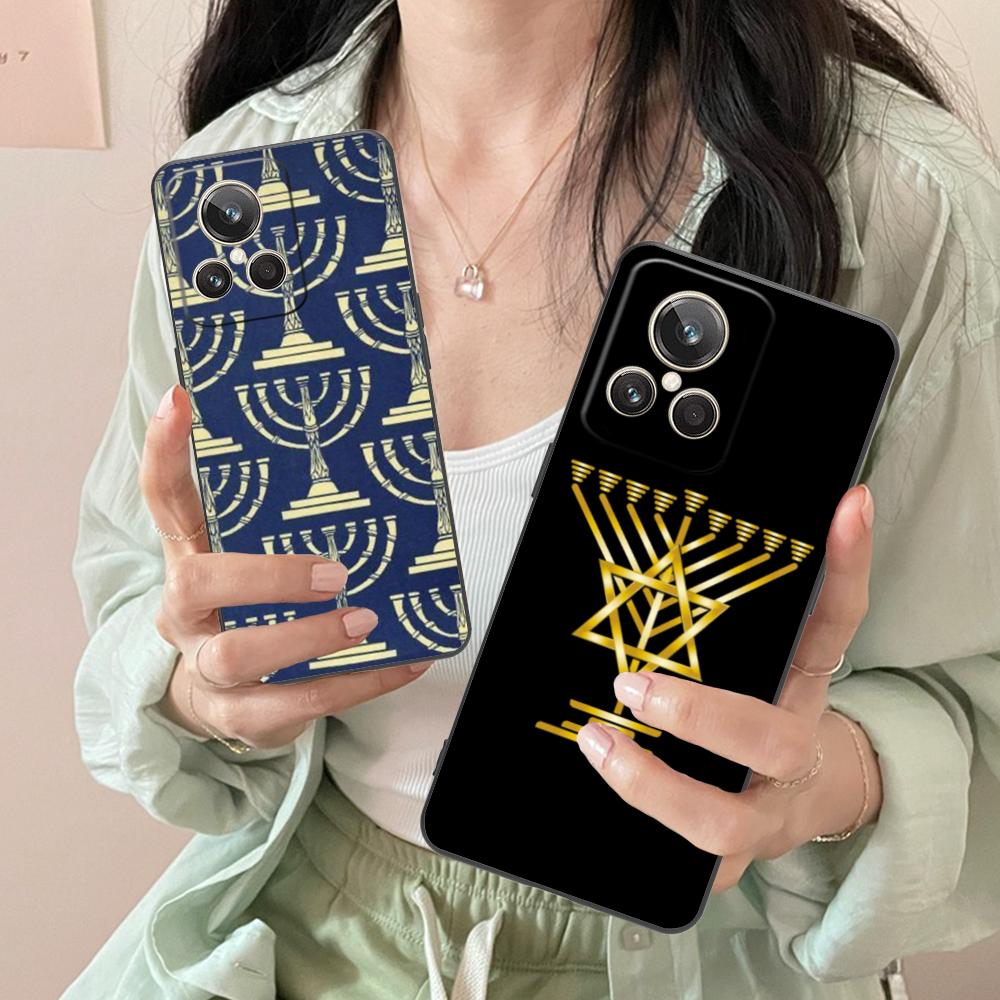 Jewish Hanukkah Mobile Phone Case for Realme GT 8 Neo Pro C75 73 71 C67 65 C55 53 C35 31 C20 15 Colorful Printing Cover Pretty
