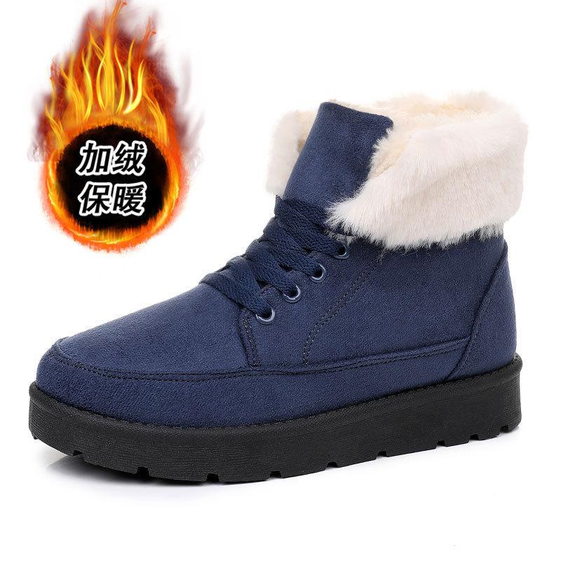 Snow boots, piled and thickened large cotton shoes, new thick-soled high-top Sangpo cotton boots in winter