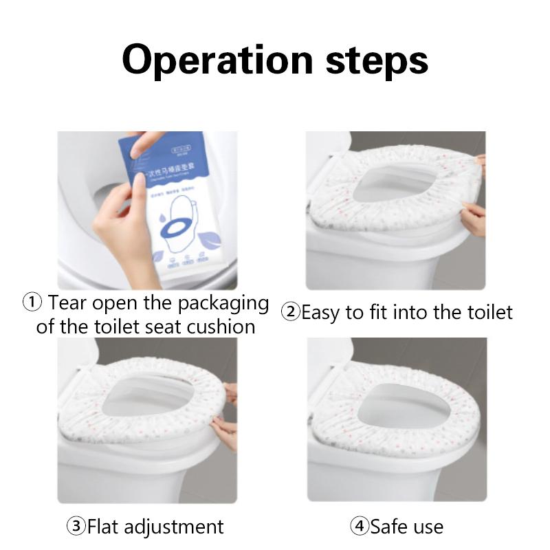 10 Stück biologisch abbaubare Einweg-Toilettensitzabdeckungen WC-Toilettenmatten Reise-Camping-Hotel-Badezimmer-Zubehör Toilettenpapier-Pads