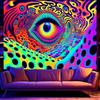 Psychedelic Eye of God UV Tapestry Print Large Tapestry Wall Hanging Wall Tapestry  Decor Living Room Bedroom Home