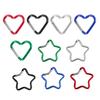 10Pcs Heart Star Carabiner Clip KeyRings Carabiner Keychains Metal Spring Snap Hook for Purse Handbag Hardware