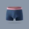 Men Boxer Underwear Elastic Mid-rise Tight Cut High Elasticity Shorts Panties Patchwork Color U-Convex Breathable Panties