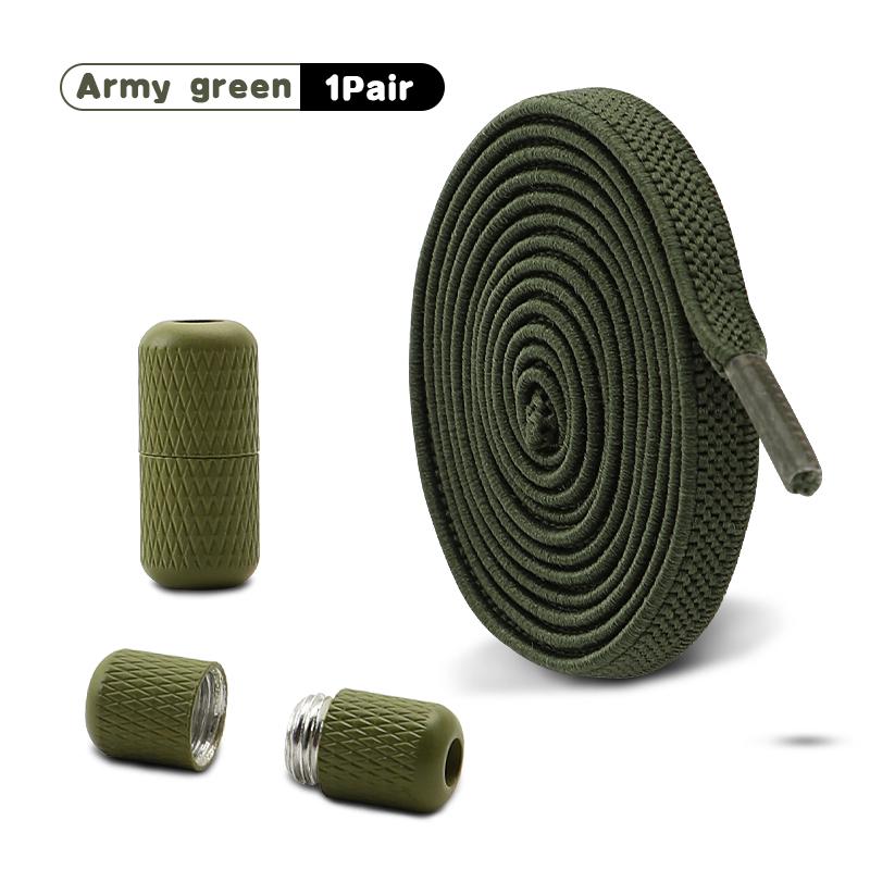 1 Pair Capsule Buckle Shoelaces Quick Release for Sneakers - Flat Elastic Shoe Laces for Kids & Adults No Ties Shoe Accessory