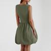 Ladies' Sun Dress Summer Casual Solid Color A-line Sleeveless Tank Top Dress