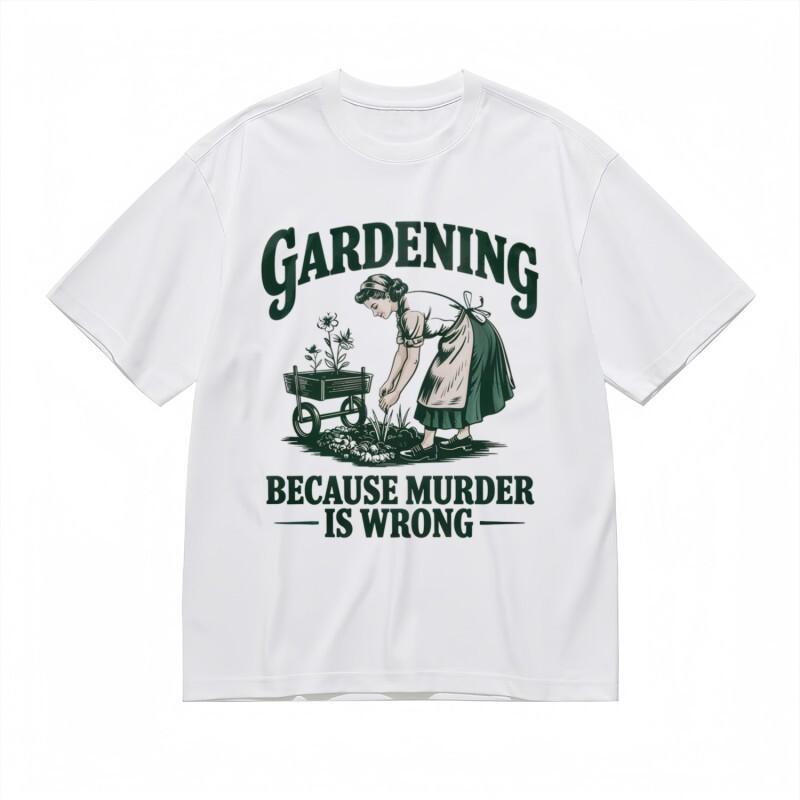 

Women s Trend Breathable Classic T-Shirt Because Murder is Wrong Text Printed 4XL