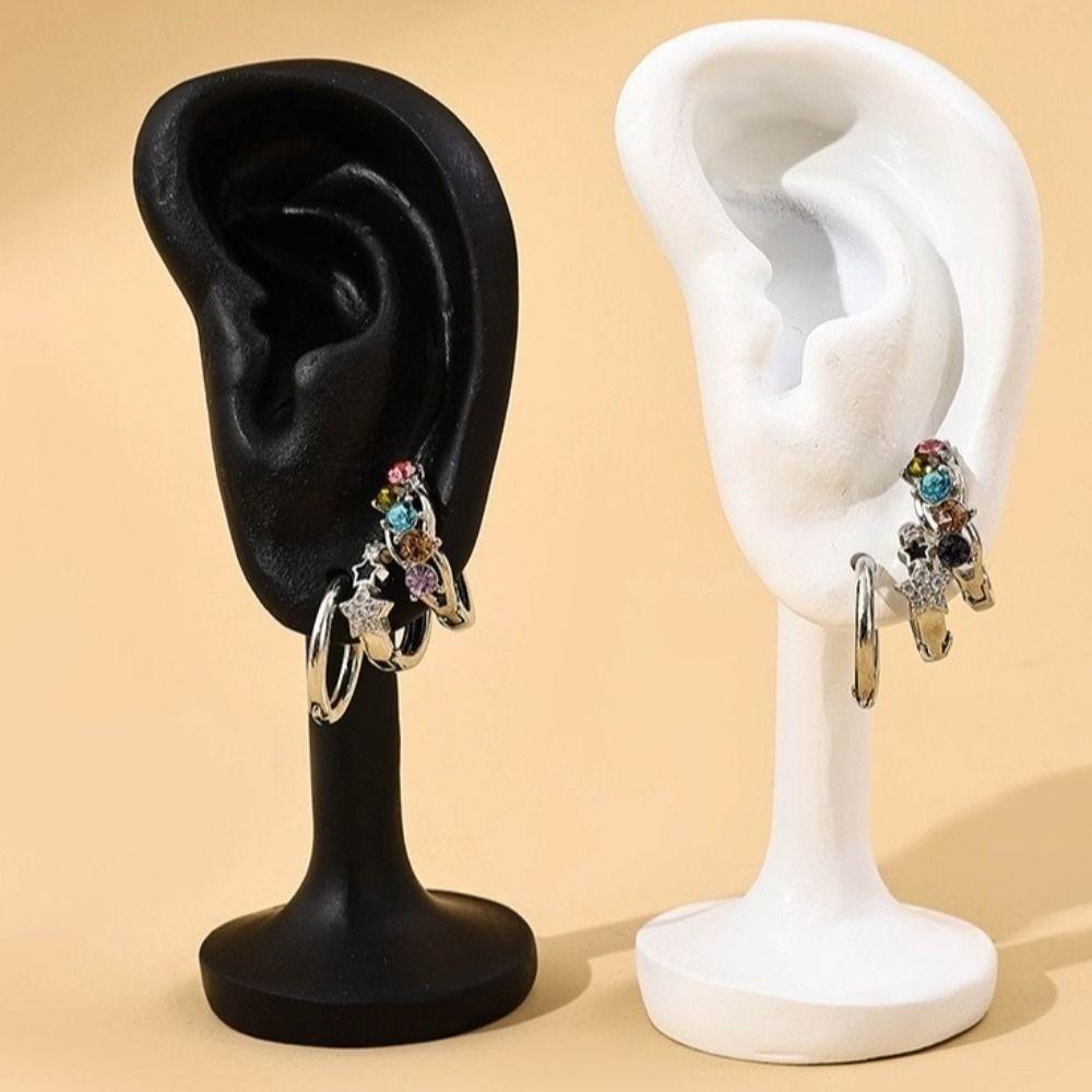 New Portable Earring Display Stand Mini Ear Shaped Jewelry Rack Organizer Showcase Earrings Holder Rack