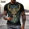 Summer Viking Warrior Graphic 3d Printed Men's T-shirt Nordic Style Plus Size Loose Comfortable Breathable Top Xs-6xl