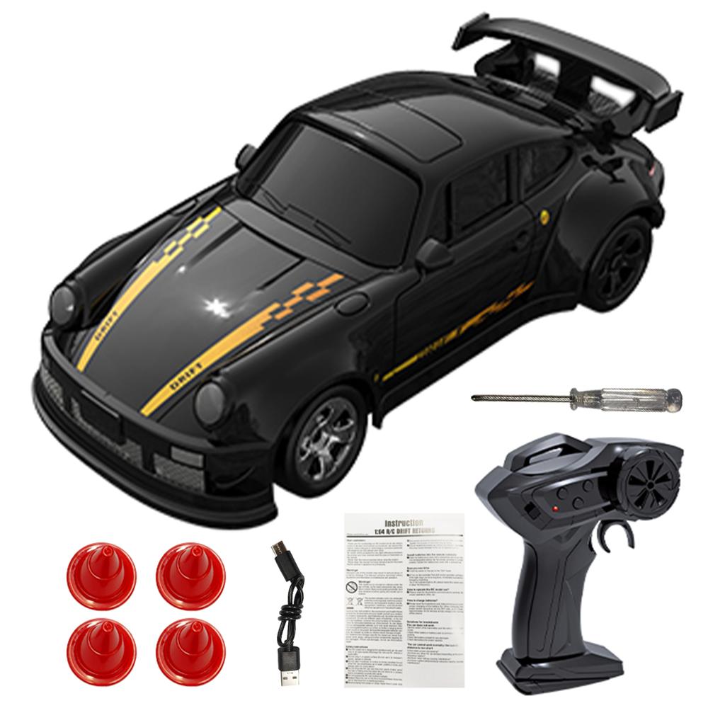 Remote Control Drift Car, 2.4GHz 4WD Mini Full Proportional Model Vehicle with LED Lights, Racing Sp