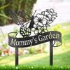Metal Garden Memorial Sign Outdoor Yard Decoration Butterfly and Flowers Design Garden Stake for Lawn and Flower Bed Display