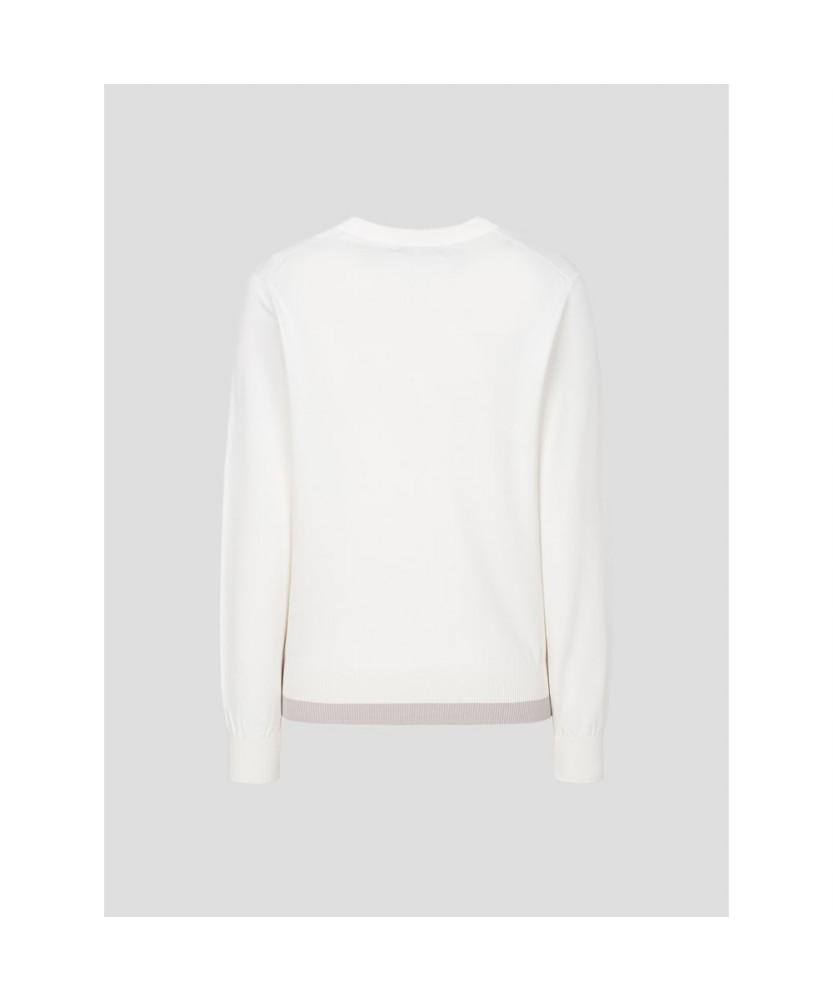BEANPOLE GOLF Women'S Round Neck Long Sleeve Pullover Ivory