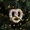 Christmas Hanging Decoration Glittery Angel Santa Claus Ornament Lightweight Xmas Decoration with Hanging Loop for Christmas Tree Door Mantel Decor