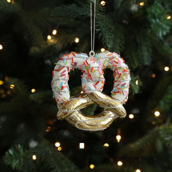 Christmas Hanging Decoration Glittery Angel Santa Claus Ornament Lightweight Xmas Decoration with Hanging Loop for Christmas Tree Door Mantel Decor