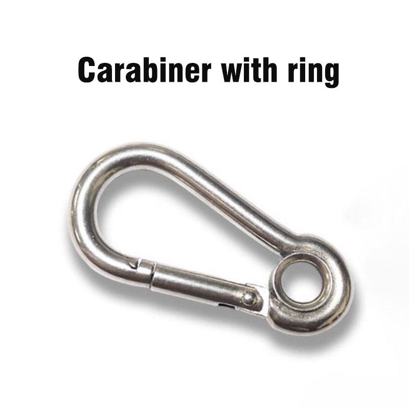 1PC Spring Snap Hook Outdoor Camping Carabiner Stainless Steel Safety Buckle for Swing Rope Fitness Equipment Key Chain Hooks
