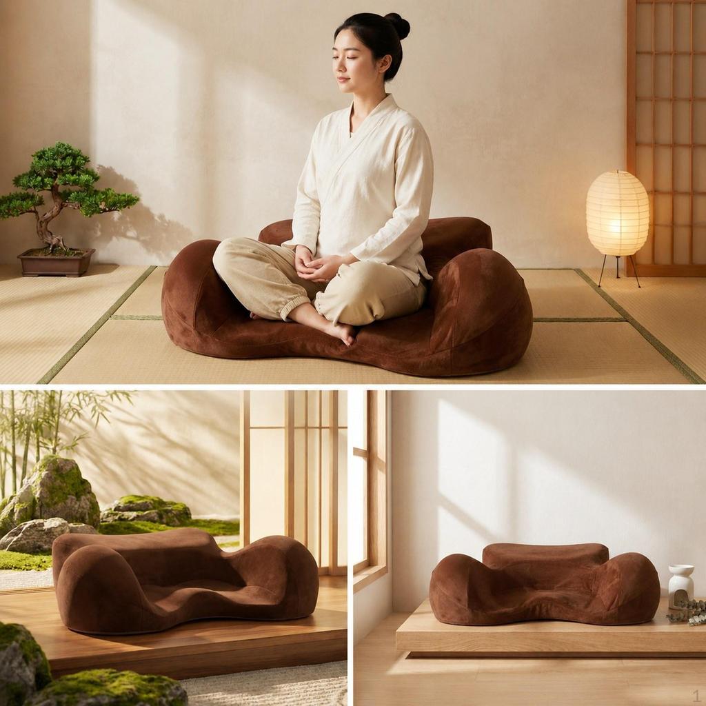 Ergonomisches Meditationskissen mit rutschfester Unterseite Abnehmbarer Samtbezug Atmungsaktiver Memory-Schaum