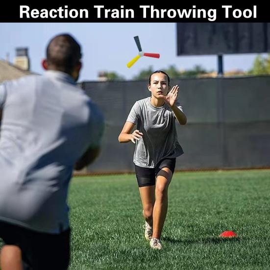 Reaction Speed Training Stick Three-pointed 3-Colors Portable Hand-eye Coordination Reaction Training Throwing Tool Gym Supplies