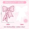 100pcs 2.5x3.5 Inch Thank You Cards Paper Pink Bow Gift Card Handwritten Style DIY Crafts Bowknot Cards Happy Valentines Days