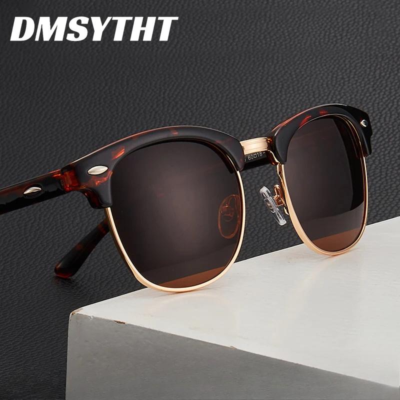 Non-polarized Fashion Square Metal Frame Men Women Brand Design Eye Sun Glasses Women Semi Rimless Classic Men Sunglasses