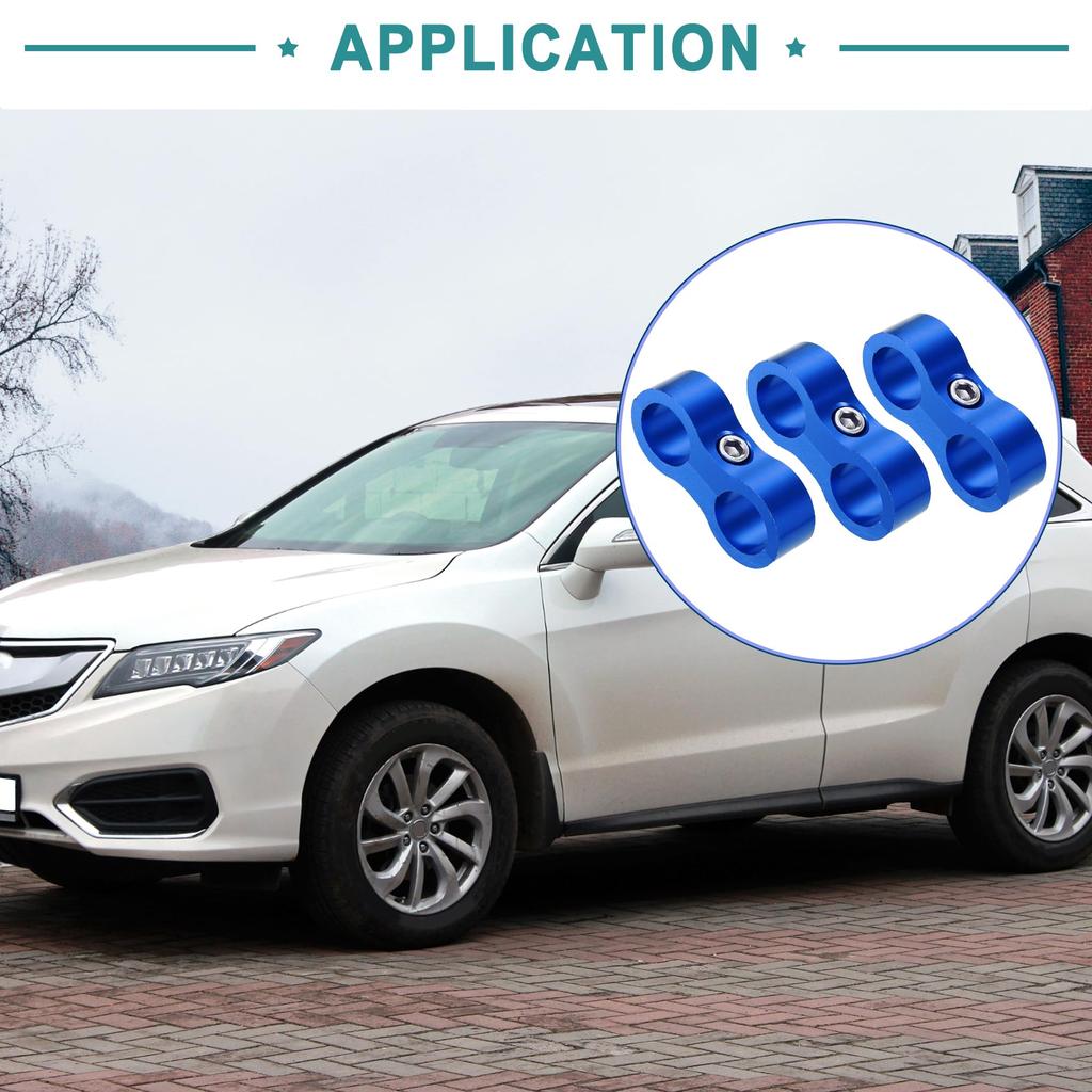 ACROPIX AN8 Hose Separator Clamp Car Accessories Blue - Pack of 3
