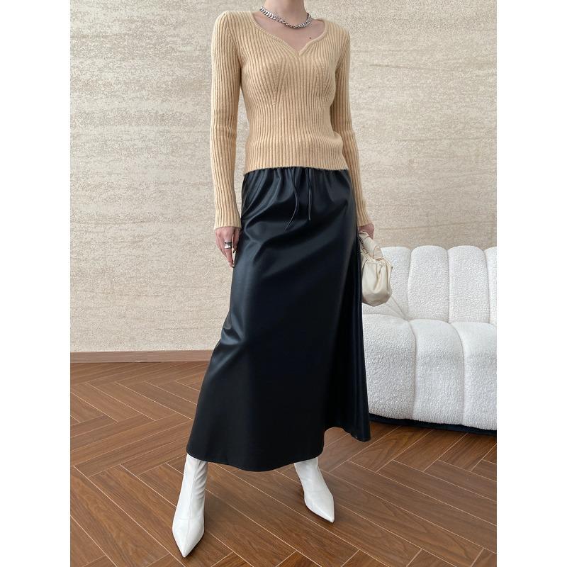 

Sinan Vintage French V-Neck Ribbed Slim Fit Knit Sweater SN6561 One Size жёлтый