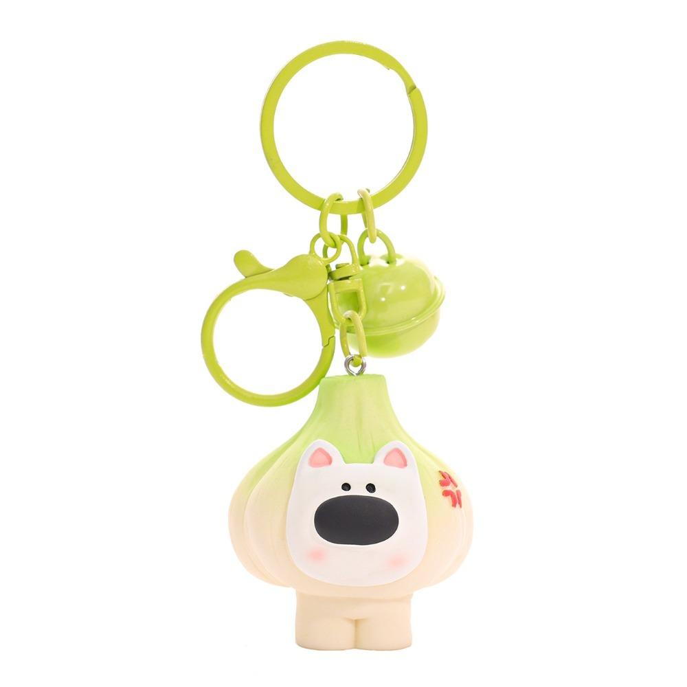 

Bag Hanging Scallion Keychain Creative Car Key Ring Cute Garlic Dog Pendant Backpack Accessory Garlic