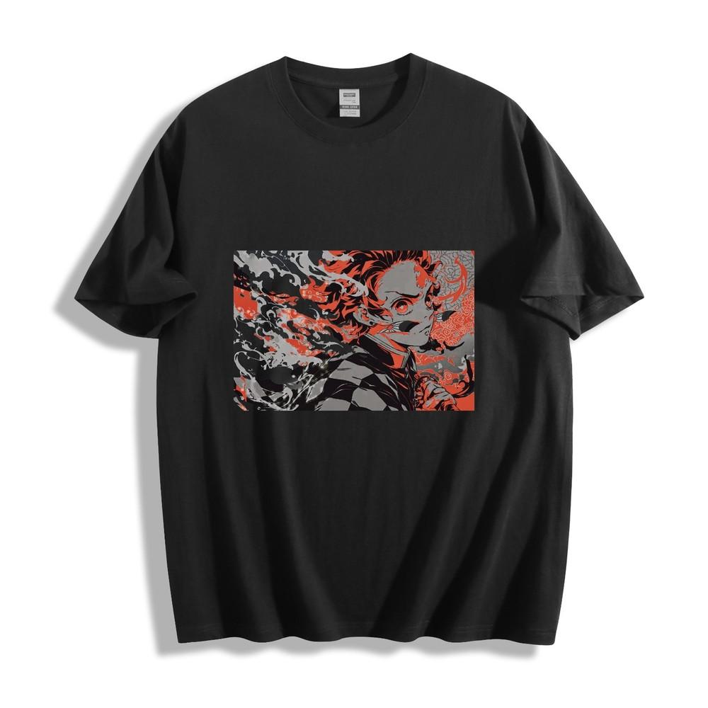 

Demon Slayer Tanjiro Kamado Breath T-Shirt - Dynamic Swirl Design Unisex Tee L