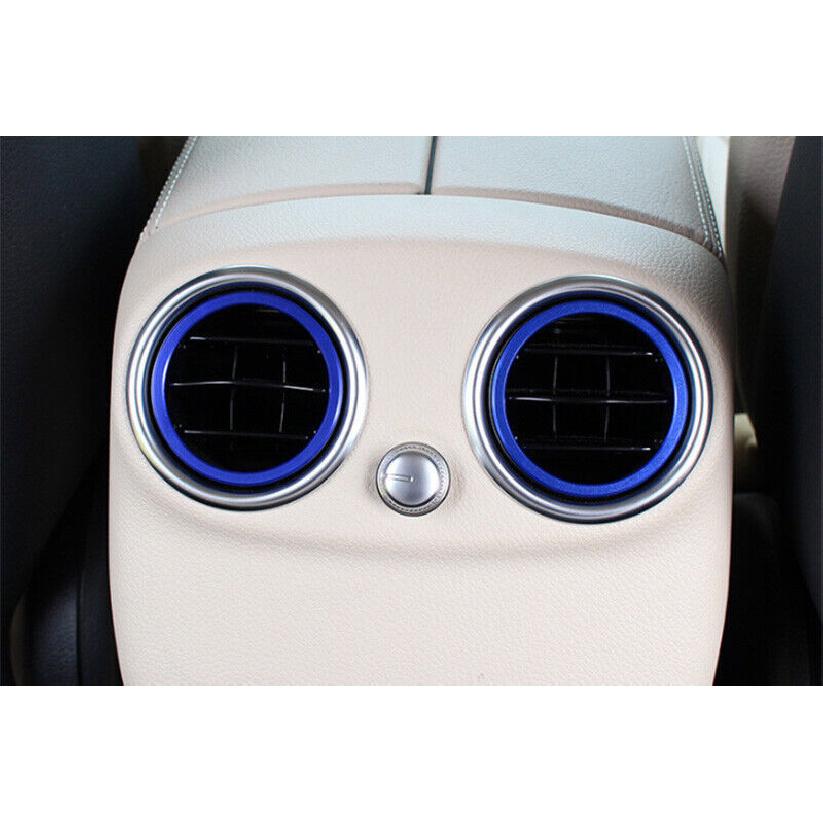For Mercedes-Benz GLC 16-21 Aluminum Blue Console Air Outlet Vent Ring Decor 7X