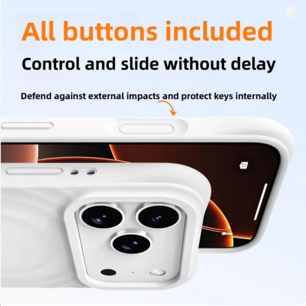 Coque de téléphone magnétique pour iPhone 17Pro Air 16 15 14 17 Pro Max Étui pour charge sans fil Magsafe Silicone Ondulation de l'eau Souple Coque