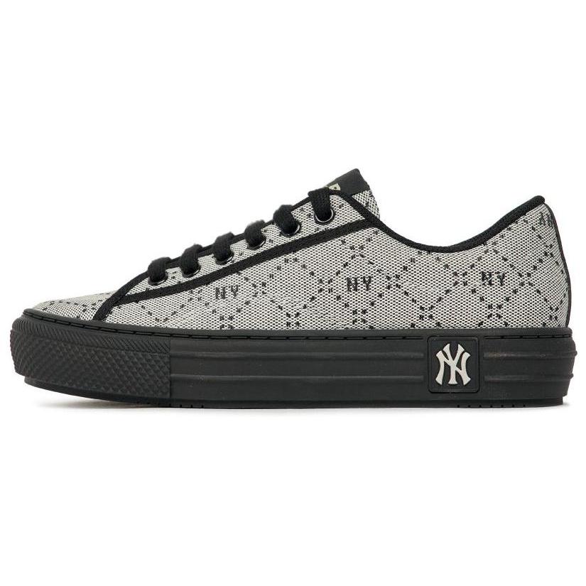 

New MLB Playball Wear Resistant Low Top Canvas Shoes Women s Gray Black 3ACVPRM3N-50BKS 44