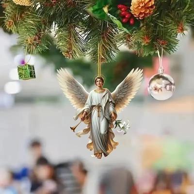 Nový akrylový andělský přívěsek plochý přívěsek dekorace zpětné zrcátko do auta přívěsek na domácí dovolenou
