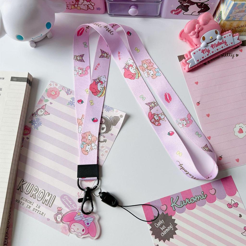 Cartoon Mobile Phone Lanyard with Cute Neck Strap, ID Badge & Meal Card Holder, Keychain Attachment