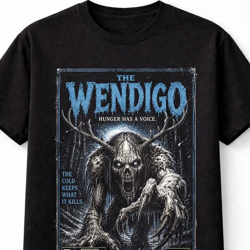 The Wendigo Cryptid Monster Vintage Horror VHS Unisex TShirt S