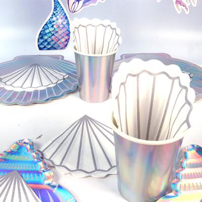 Bannière Joyeux Anniversaire Thème Sirène Couleur Dégradée Petite Sirène Fête Guirlande de Bulles à Suspendre Ballons Fête Sous la Mer
