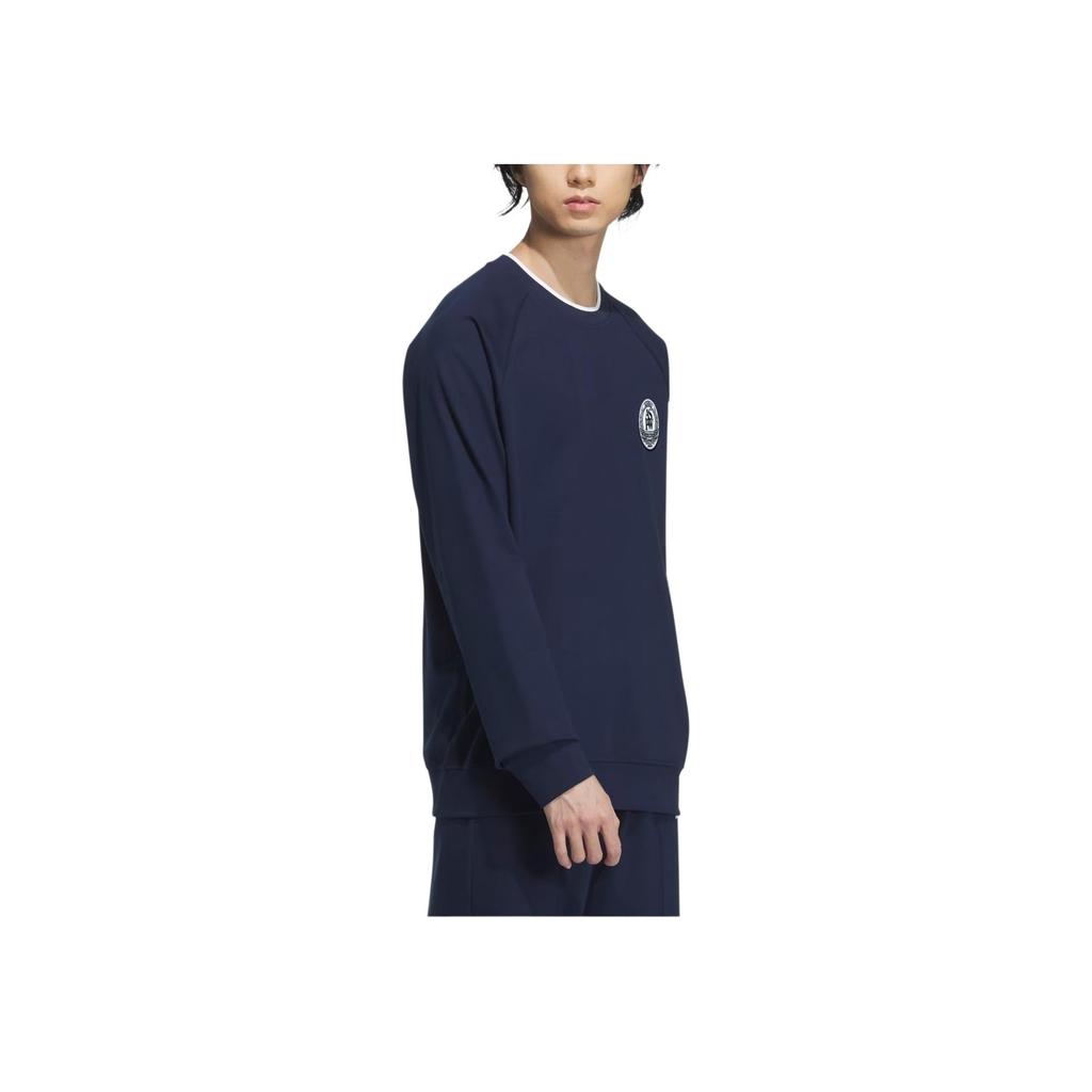 adidas Verbiage Doppelstrick-Sweatshirt mit Buchstabenprint und Colorblock-Kragen Herren-Sweatshirt Marineblau JE3665